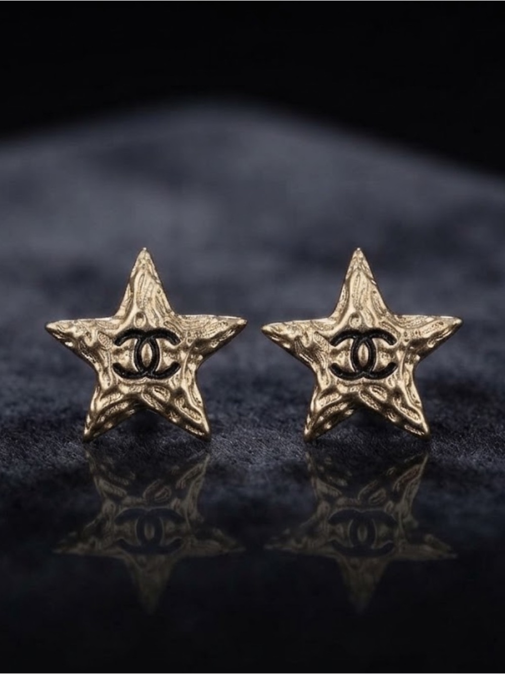 Super Cute Gold Star Letter C Stud Earrings